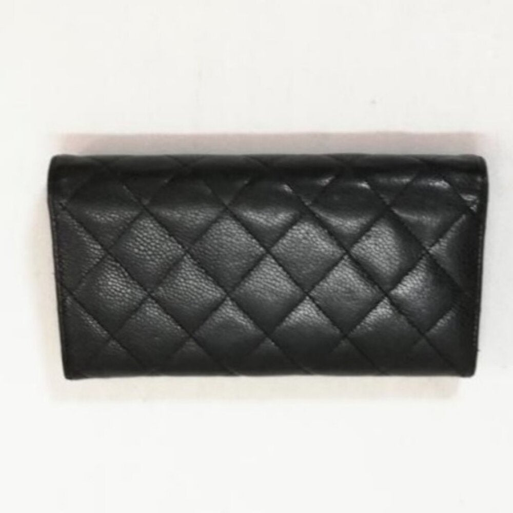 Authentic Chanel CC Classic Caviar Flap Wallet Chain Shoulder Crossbody Black