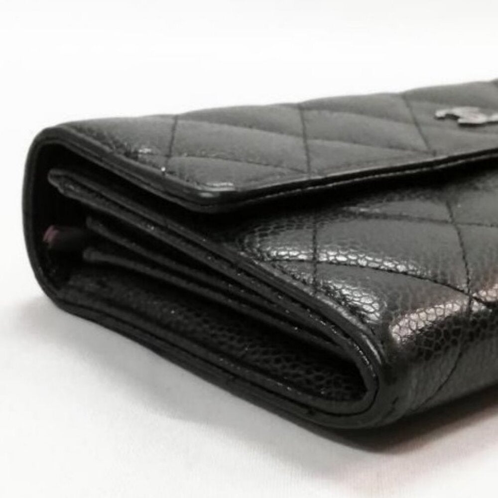 Authentic Chanel CC Classic Caviar Flap Wallet Chain Shoulder Crossbody Black