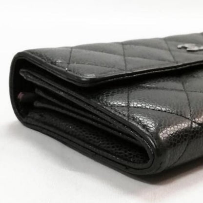 Authentic Chanel CC Classic Caviar Flap Wallet Chain Shoulder Crossbody Black