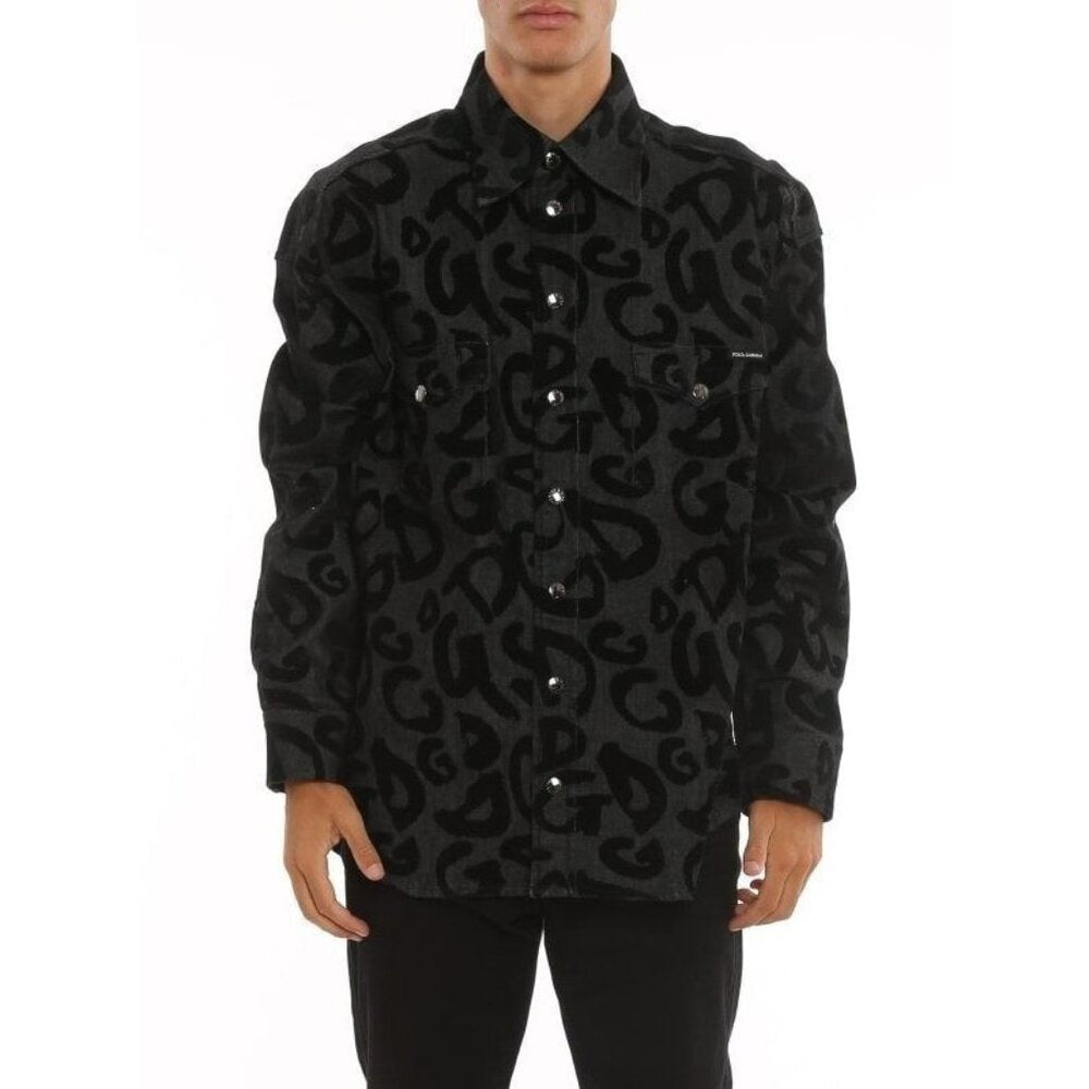 Dolce & Gabbana Denim Jacket 44 Top Chemise Button Up Dress Shirt Men's