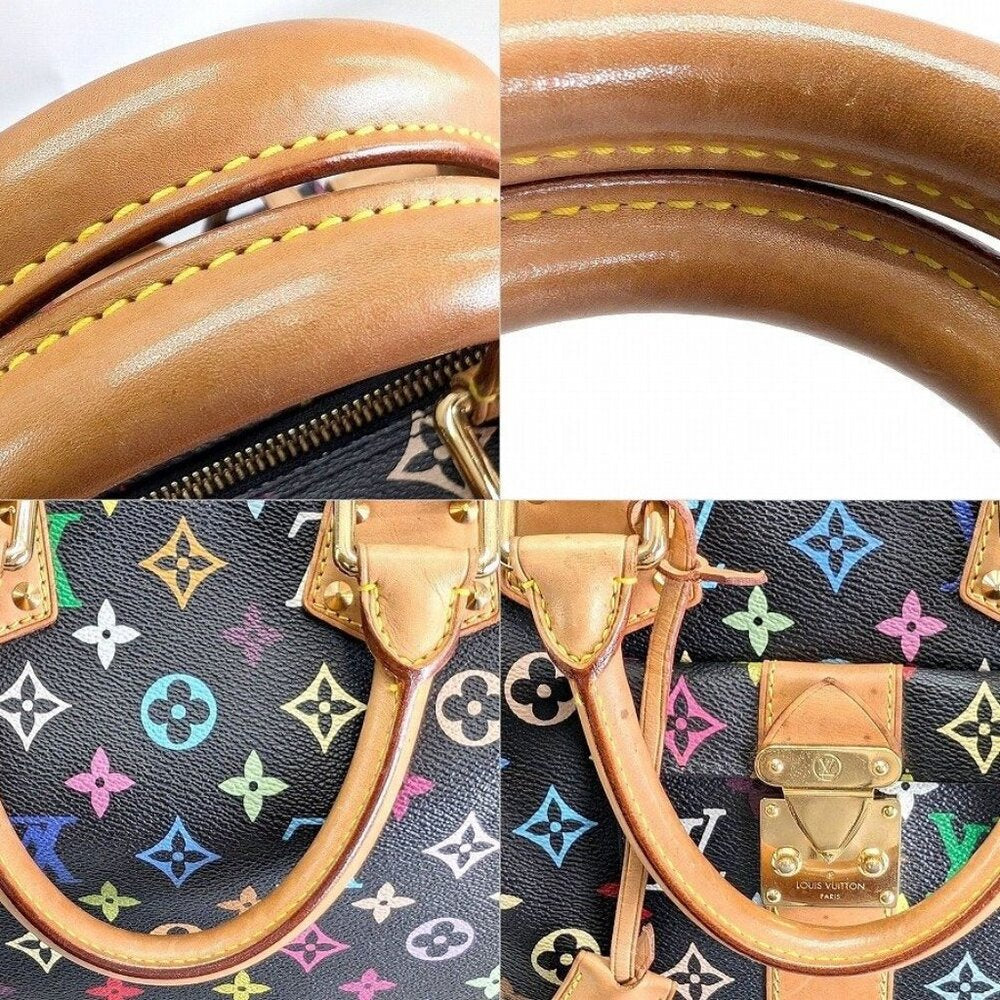 Louis Vuitton Speedy 30 Monogram Multicolor Sac Bag Black Tote Handbag