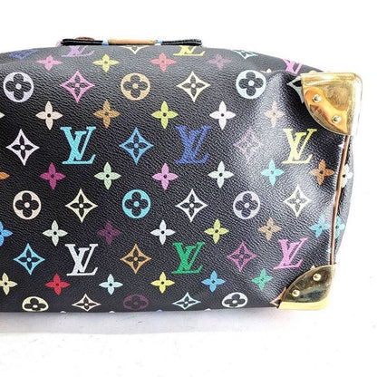 Louis Vuitton Speedy 30 Monogram Multicolor Sac Bag Black Tote Handbag