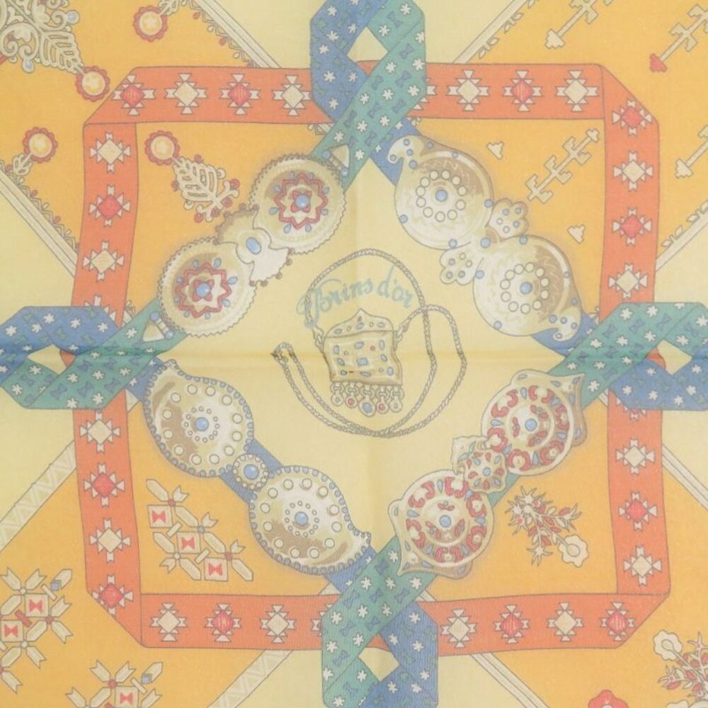 Hermes Carre 45 Petit Brins D'or Golden Young Branches Silk Multicolor — view 2