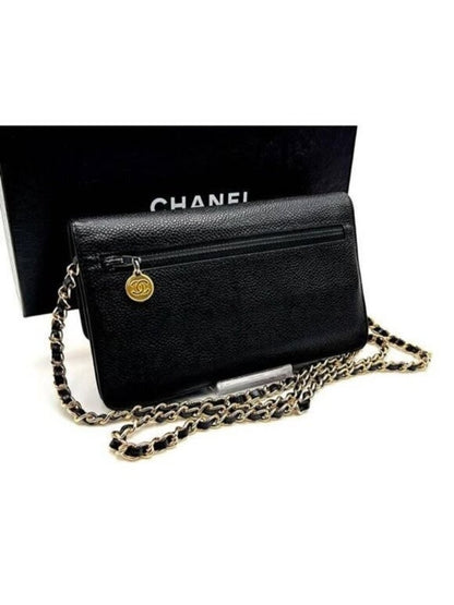 Chanel CC Classic Timeless Caviar Flap Wallet On Chain Purse Black Bag