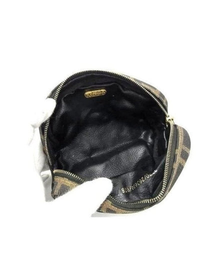 Fendi FF Vintage Zucca Canvas Mini Bag Small Pouch Cosmetic Tan