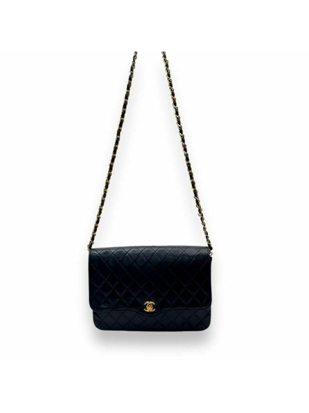 Chanel Vintage Quilted Lambskin Leather Shoulder Bag Chain