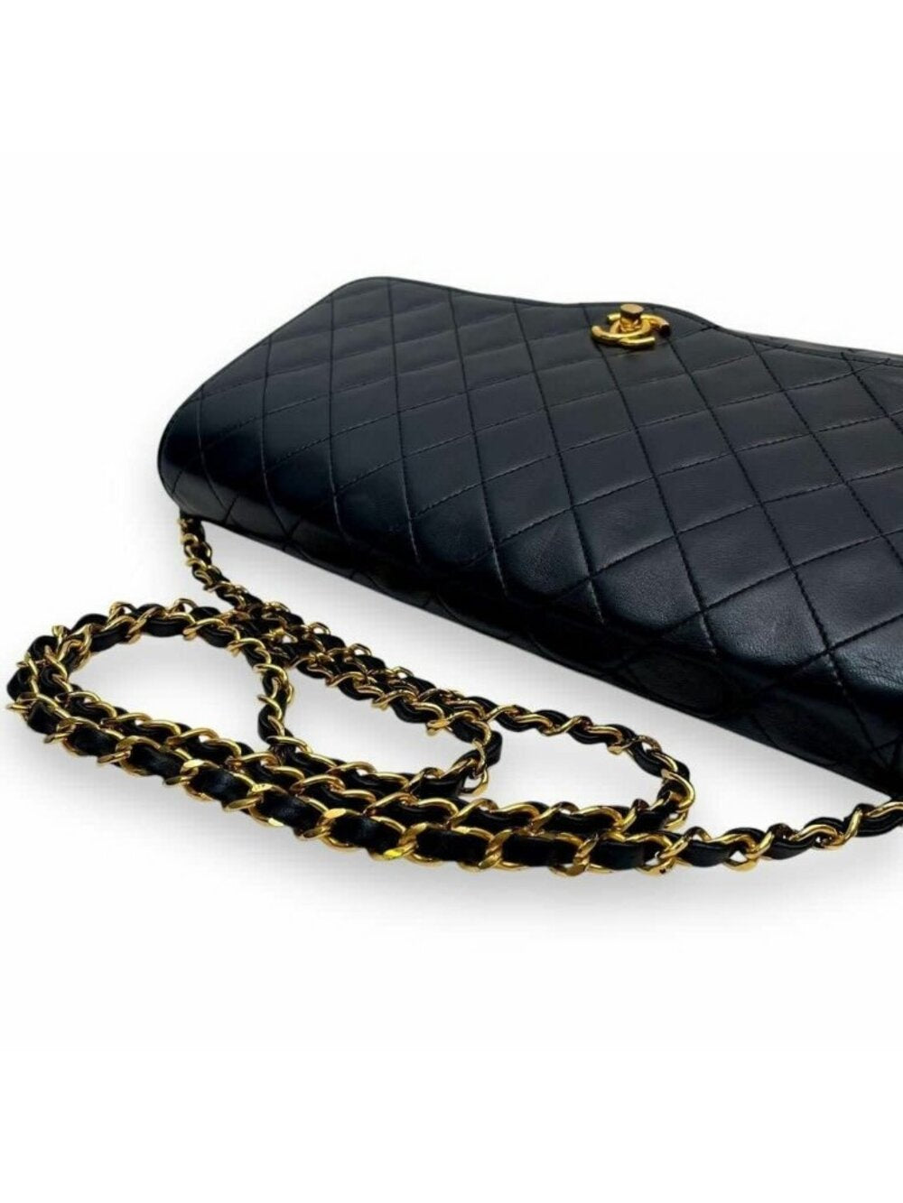Chanel Vintage Quilted Lambskin Leather Shoulder Bag Chain