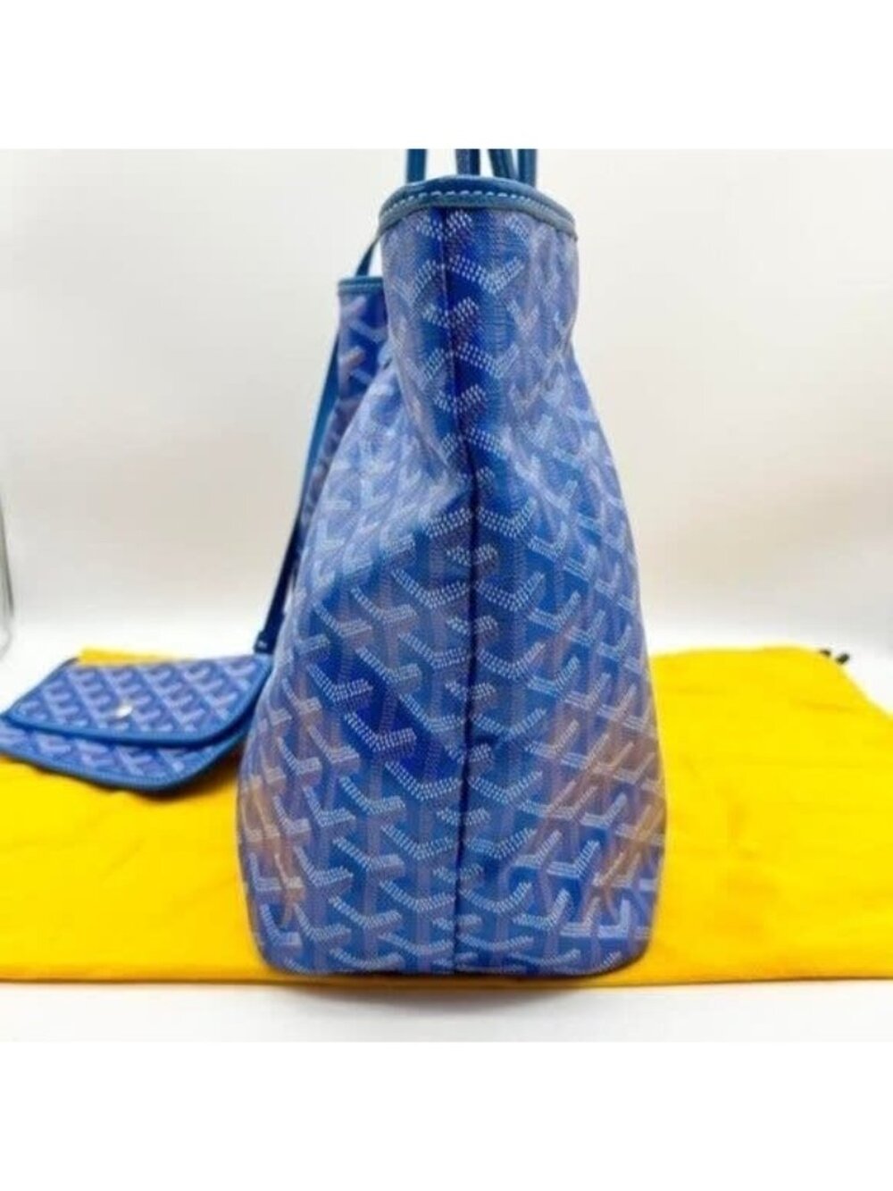 Goyard Saint Louis PM Blue Shoulder Tote Bag &amp; Pouch