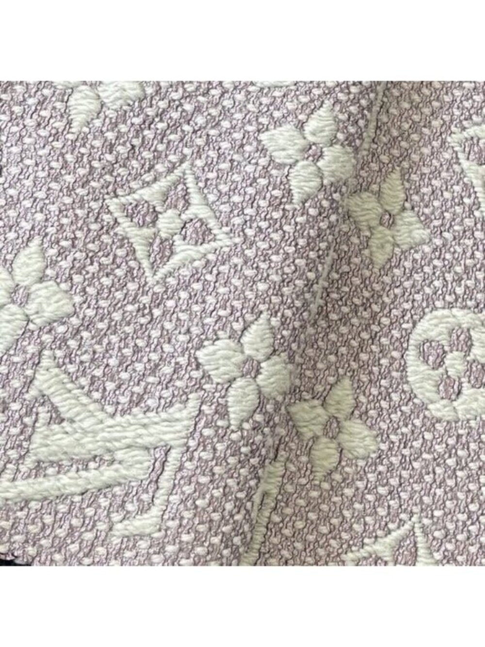 Louis Vuitton Logomania Silk Wool Scarf Monogram Grey Light Purple Pink