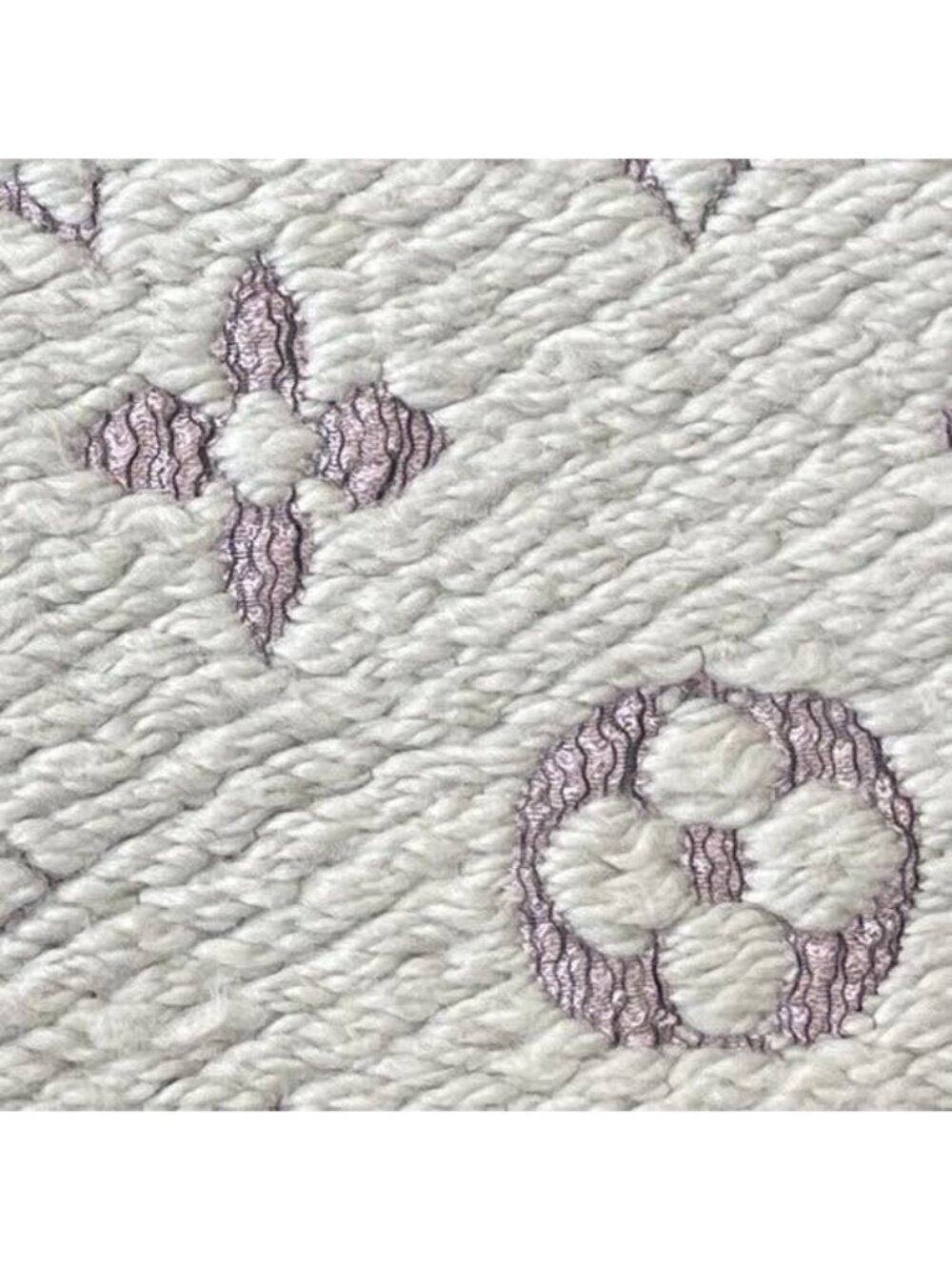 Louis Vuitton Logomania Silk Wool Scarf Monogram Grey Light Purple Pink