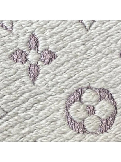 Louis Vuitton Logomania Silk Wool Scarf Monogram Grey Light Purple Pink