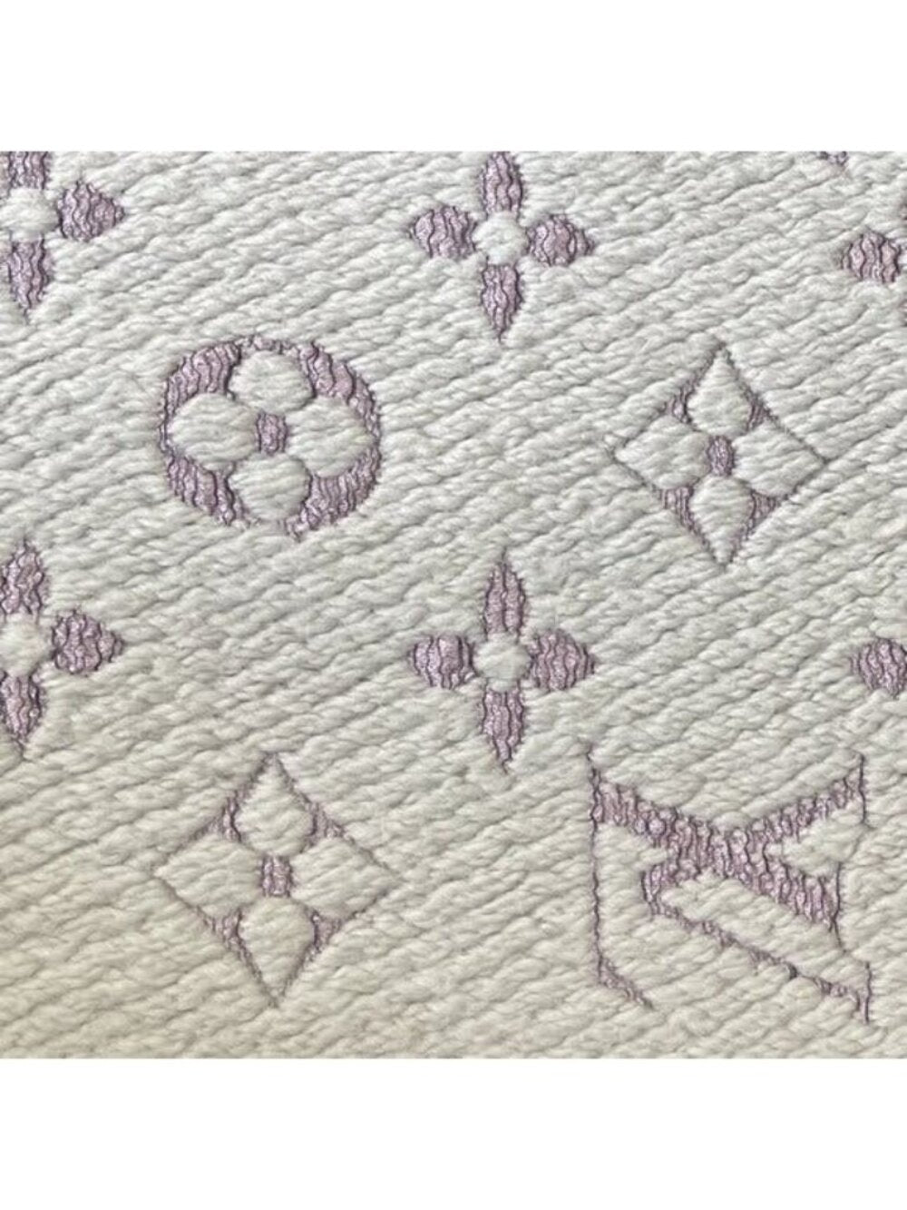 Louis Vuitton Logomania Silk Wool Scarf Monogram Grey Light Purple Pink