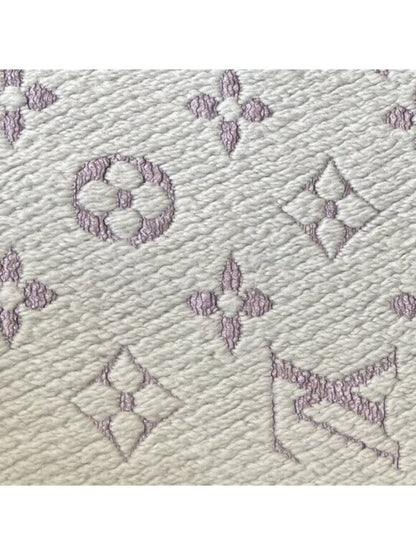 Louis Vuitton Logomania Silk Wool Scarf Monogram Grey Light Purple Pink