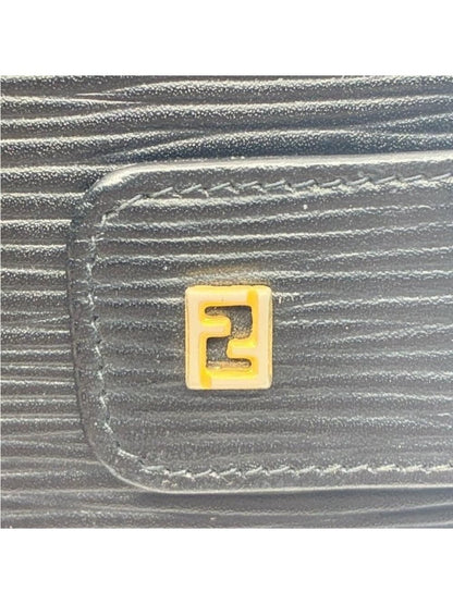 Fendi Epi Leather Agenda Pass Port Cover Case Notebook Black