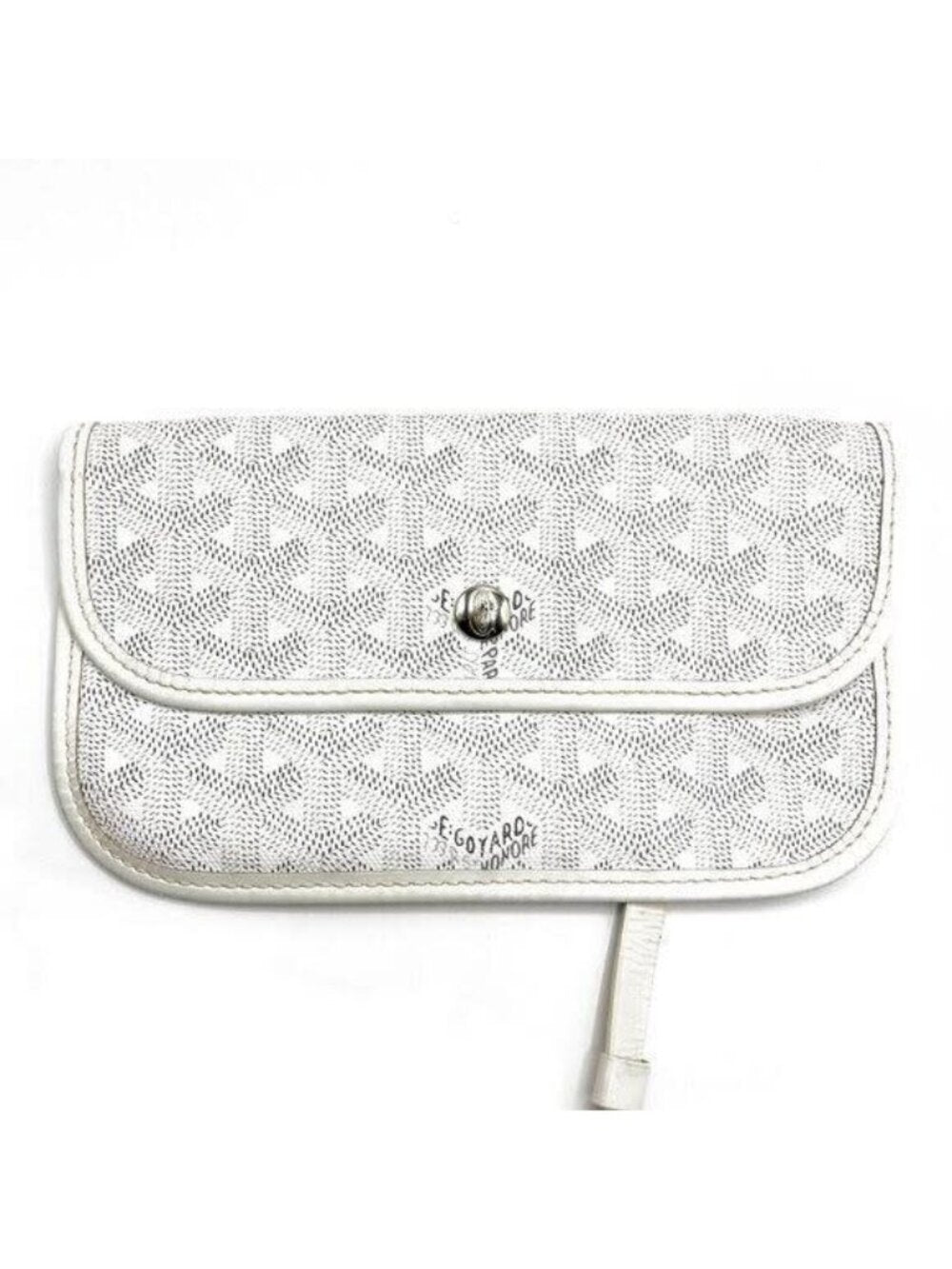 Goyardine Saint Louis PM White Shoulder Tote Bag &amp; Pouch Wallet