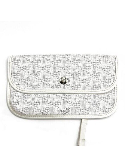 Goyardine Saint Louis PM White Shoulder Tote Bag &amp; Pouch Wallet