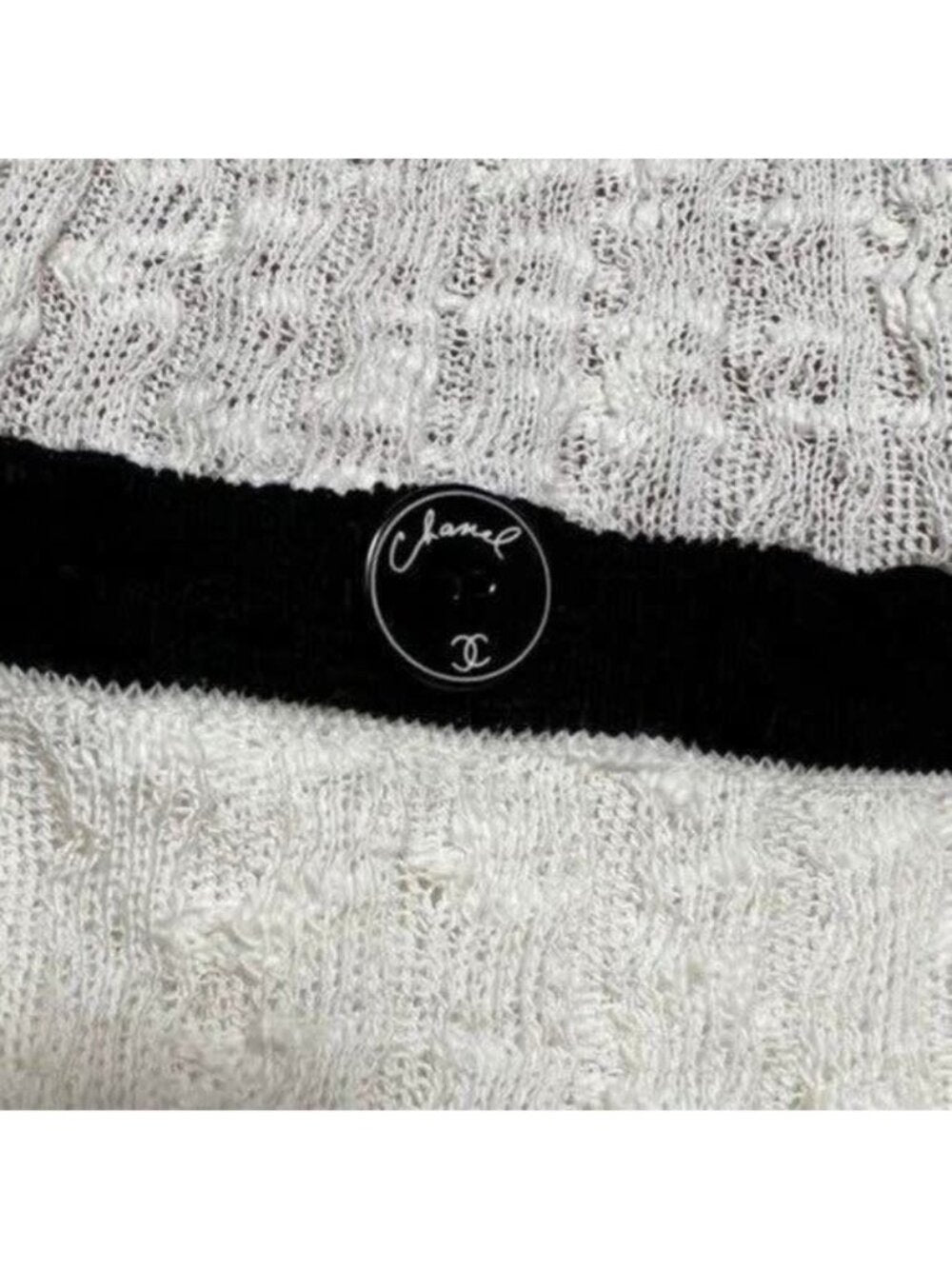 Chanel Runway Dress CC White Cotton Midi Vintage Cruise Collection Knit