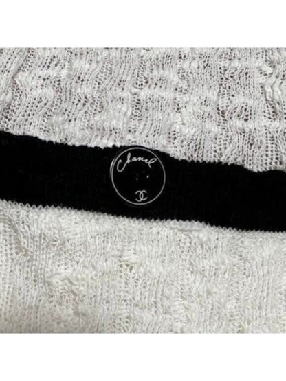 Chanel Runway Dress CC White Cotton Midi Vintage Cruise Collection Knit