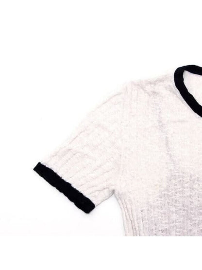 Chanel Runway Dress CC White Cotton Midi Vintage Cruise Collection Knit