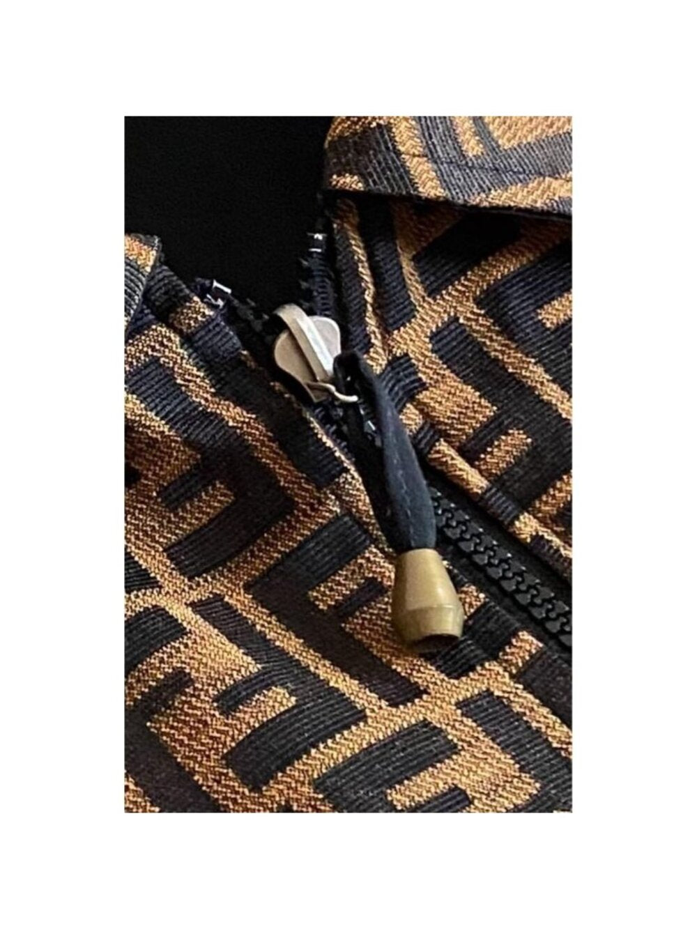 Fendi Vintage Zucca Monogram Reversible Jacket Trench Coat Brown