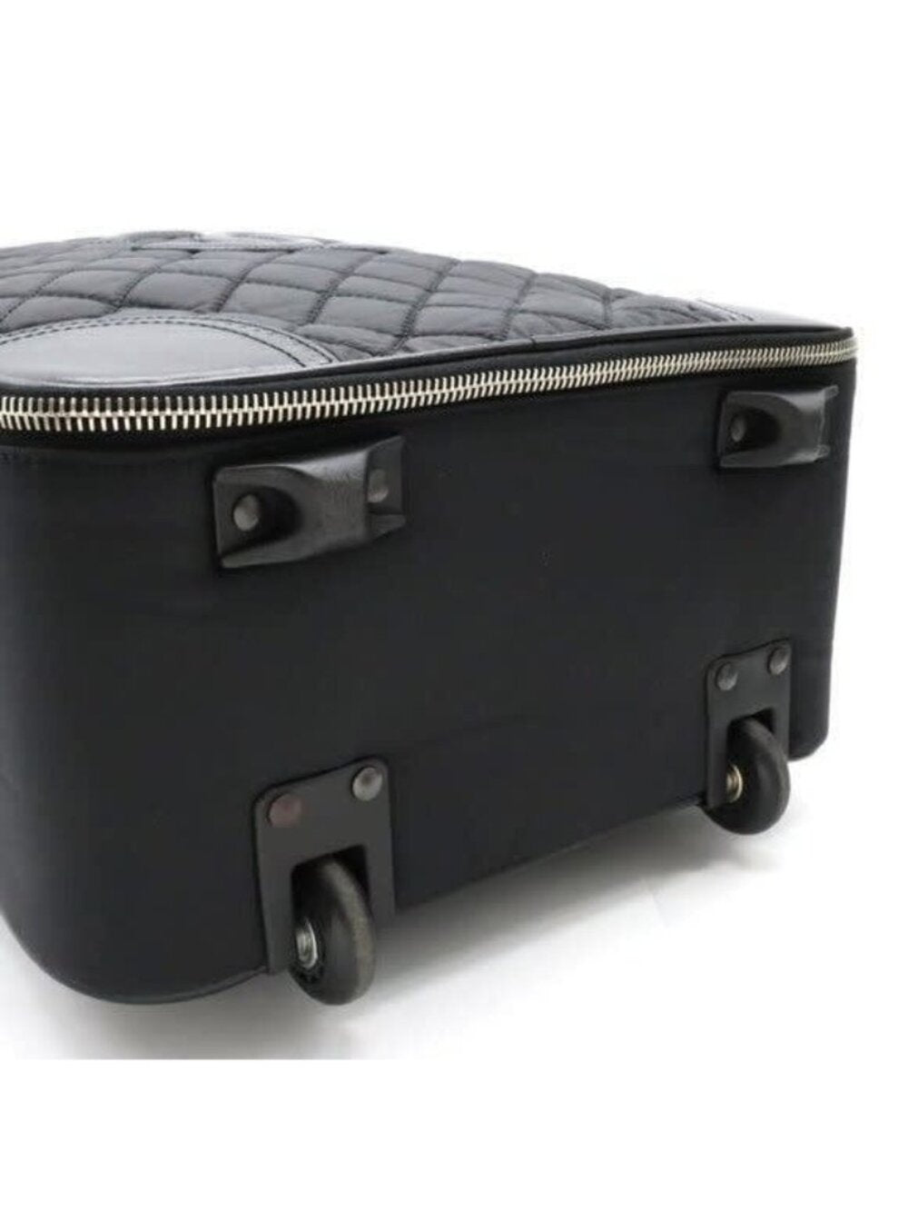 Chanel CC Quilted Nylon Luggage Carry-On Trolley Wheels Travel Bag
