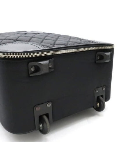 Chanel CC Quilted Nylon Luggage Carry-On Trolley Wheels Travel Bag