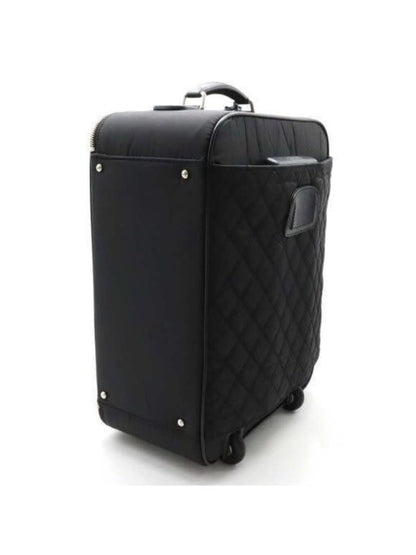 Chanel CC Quilted Nylon Luggage Carry-On Trolley Wheels Travel Bag