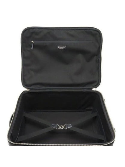 Chanel CC Quilted Nylon Luggage Carry-On Trolley Wheels Travel Bag