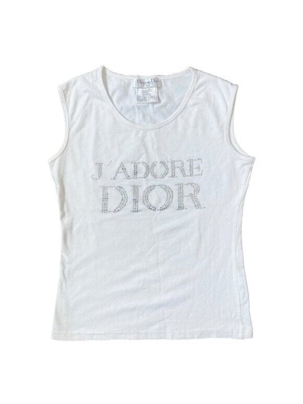 Christian Dior J'adore Rhinestones Galliano Tank Top Shirt 38