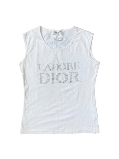 Christian Dior J'adore Rhinestones Galliano Tank Top Shirt 38