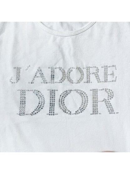 Christian Dior J'adore Rhinestones Galliano Tank Top Shirt 38