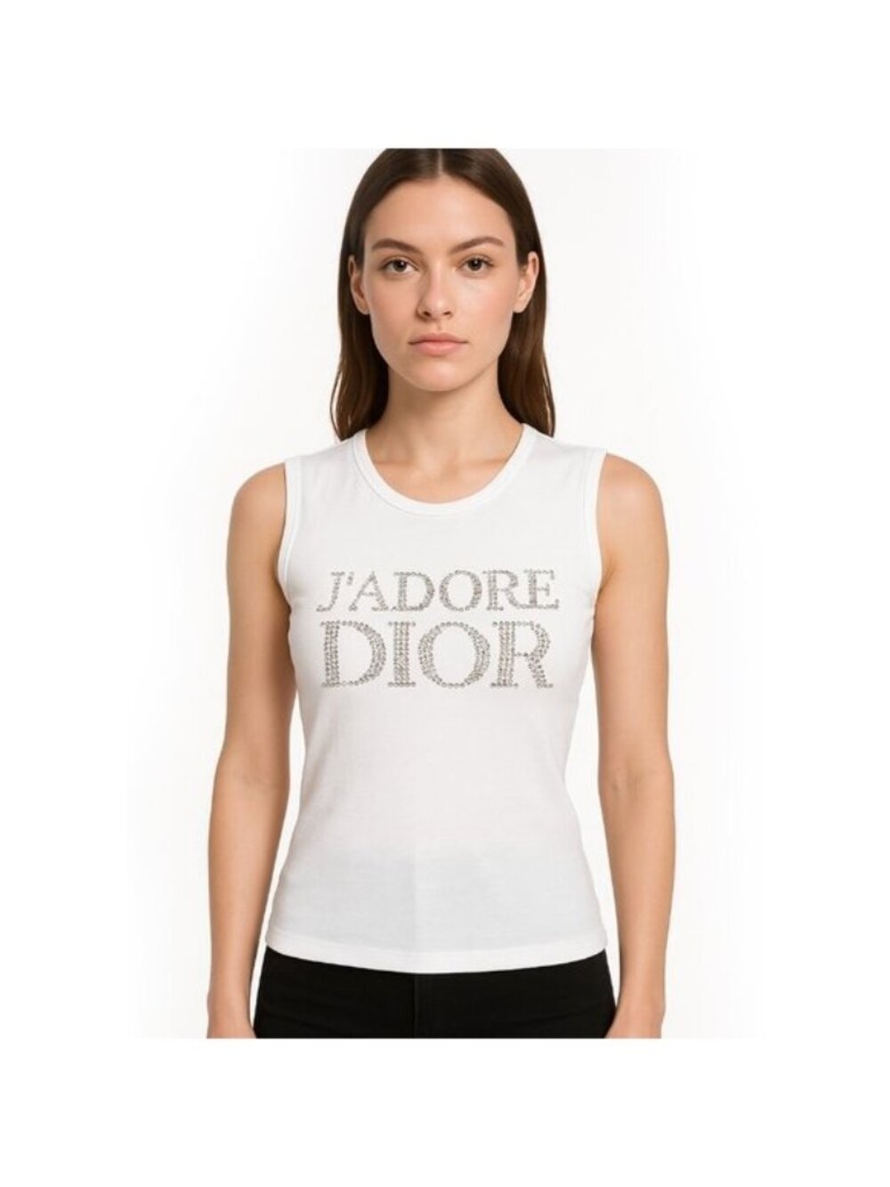 Christian Dior J'adore Rhinestones Galliano Tank Top Shirt 38