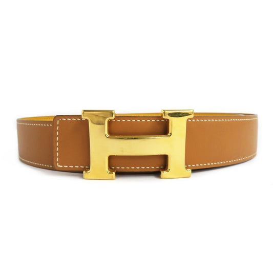 Hermes Constance H Logo Tan Leather Belt