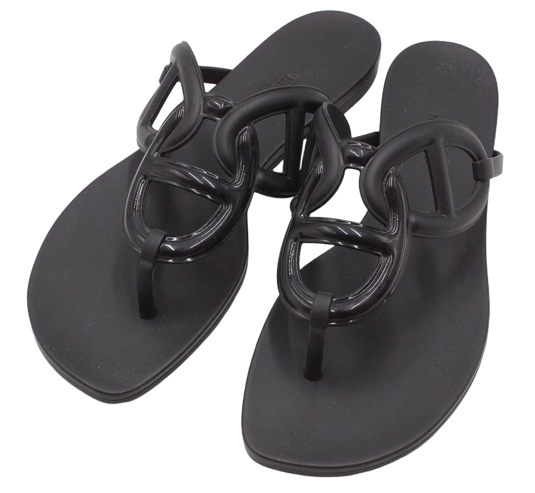 Unused Hermes Egeri Thong Anchor Chain Flat Sandals