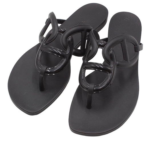 Unused Hermes Egeri Thong Anchor Chain Flat Sandals