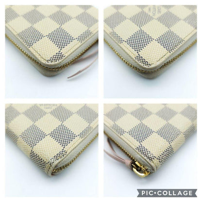 Louis Vuitton Damier Azur Clemence Zippy Long Wallet Rose Ballerine Pink - The Reluxe