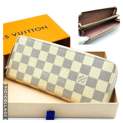 Louis Vuitton Damier Azur Clemence Zippy Long Wallet Rose Ballerine Pink - The Reluxe