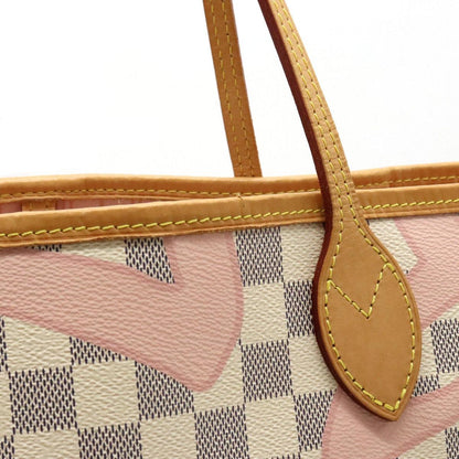 LOUIS VUITTON Damier Azur Tahiti Neverfull MM Tote Bag Shoulder Rose Ballerine - The Reluxe