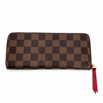 Louis Vuitton Damier Ebene Clemence Zippy Long Wallet Cherry Red - The Reluxe