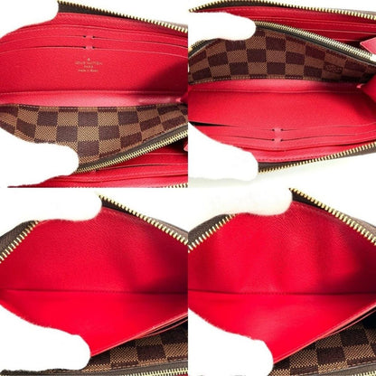 Louis Vuitton Damier Ebene Clemence Zippy Long Wallet Cherry Red - The Reluxe