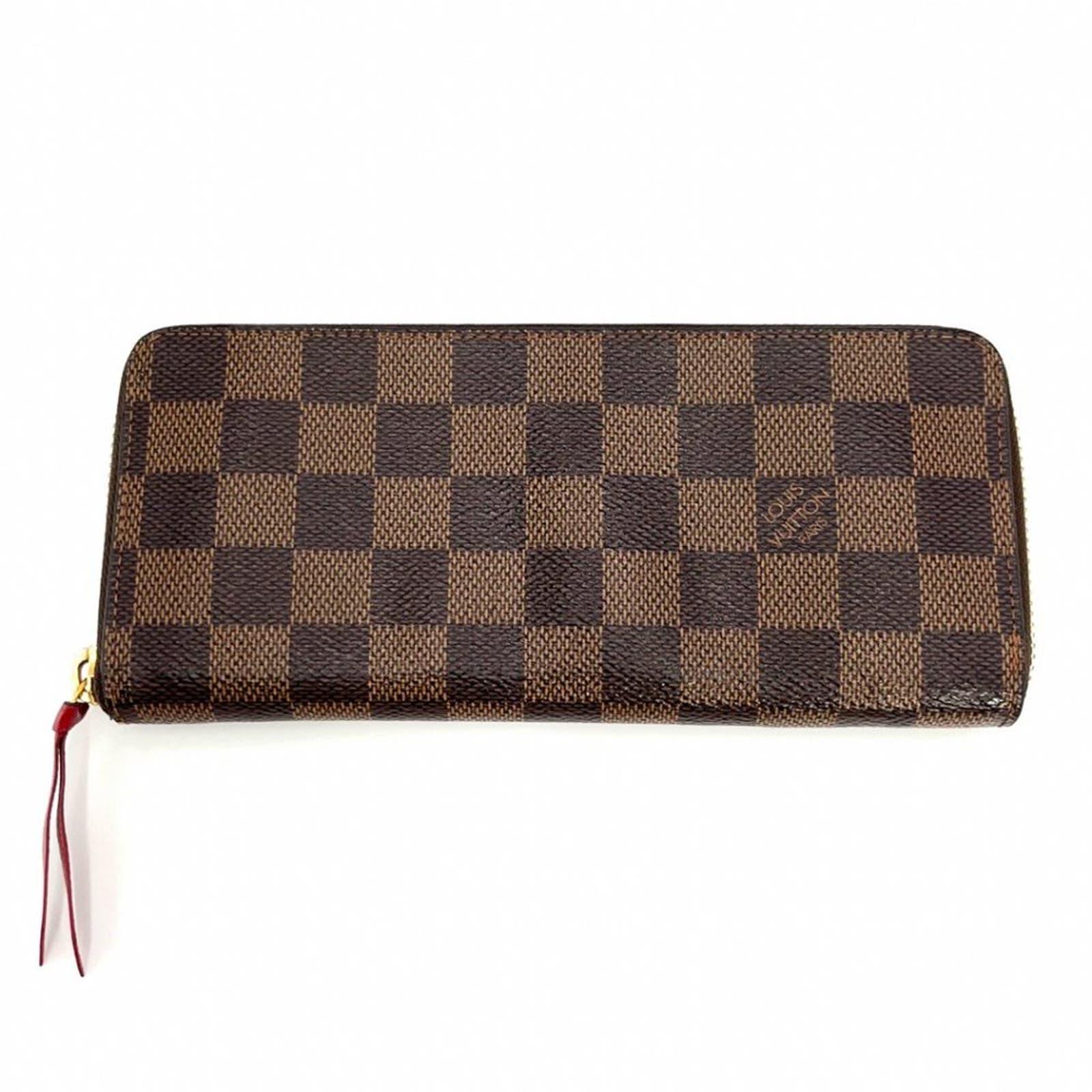 Louis Vuitton Damier Ebene Clemence Zippy Long Wallet Cherry Red - The Reluxe