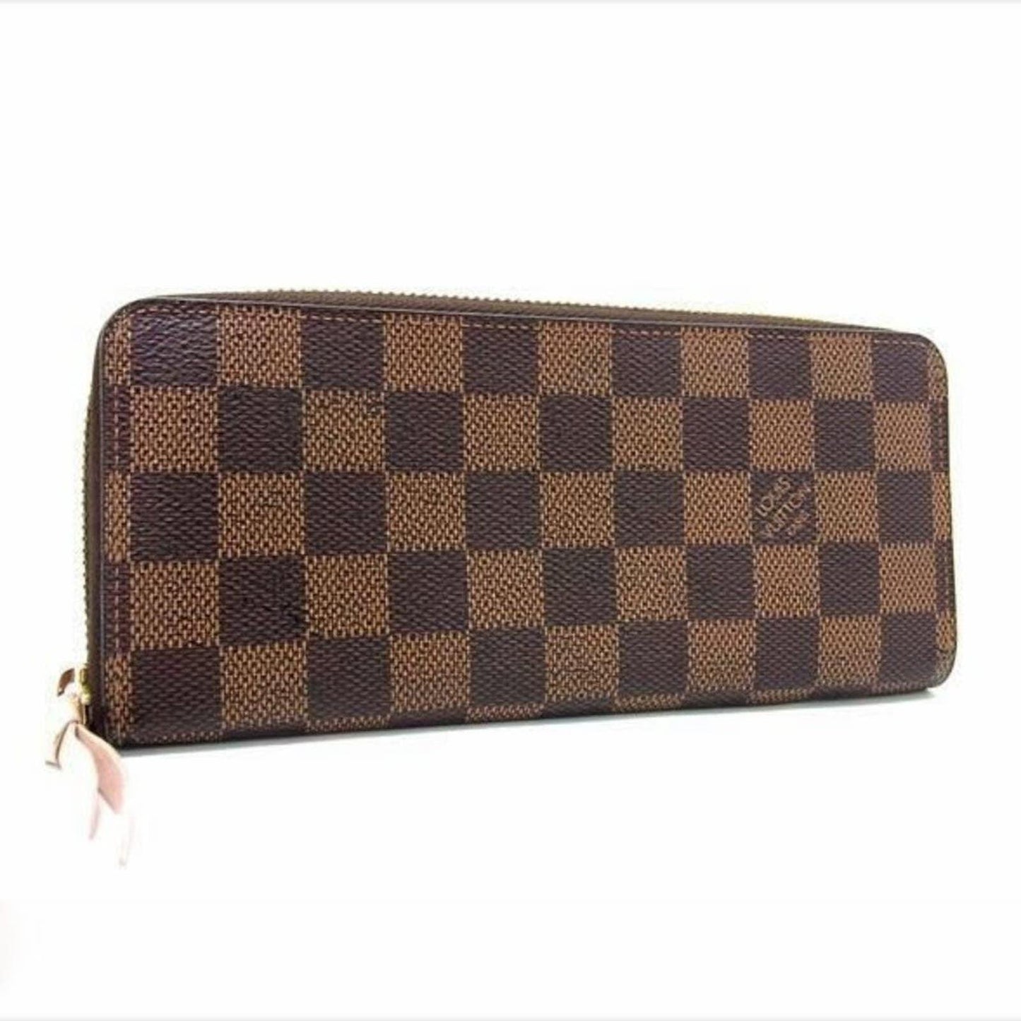 Louis Vuitton Damier Ebene Clemence Zippy Long Wallet Rose Ballerine Pink LV - The Reluxe