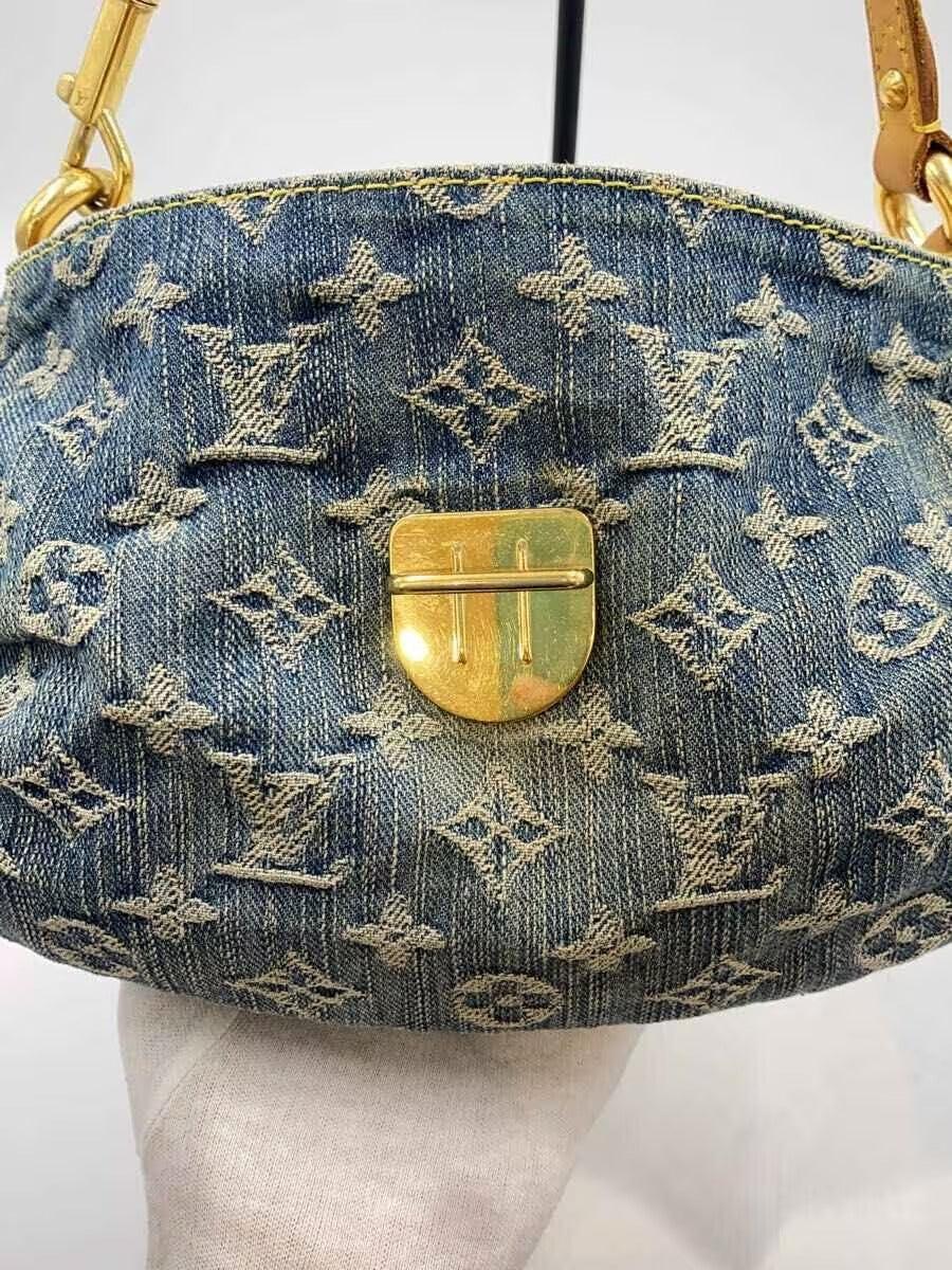 Louis Vuitton Denim Mini Pleaty Vintage Pouch Pochette Bag Monogram LV - The Reluxe