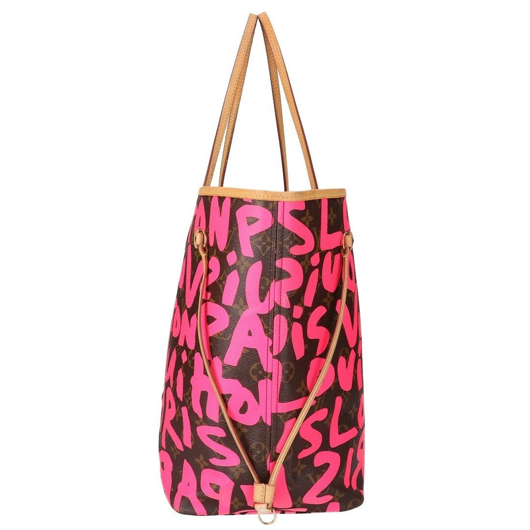 Louis Vuitton Graffiti Neverfull GM Tote Monogram Shoulder Bag Pink - The Reluxe