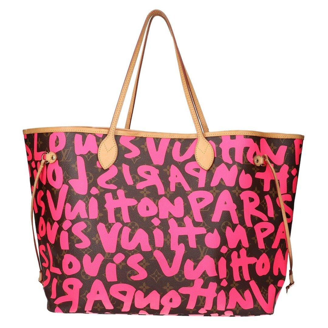 Louis Vuitton Graffiti Neverfull GM Tote Monogram Shoulder Bag Pink - The Reluxe