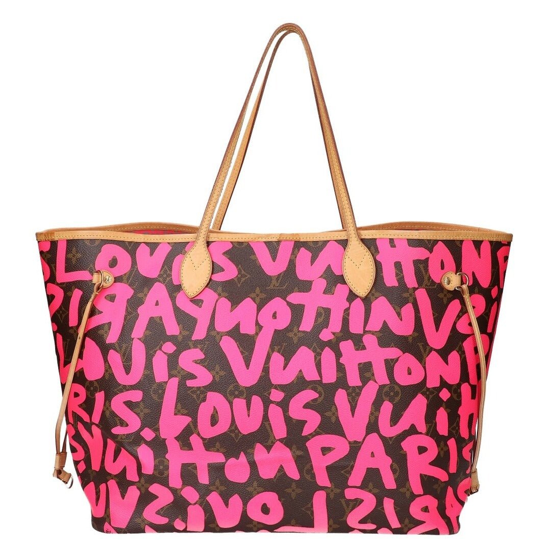 Louis Vuitton Graffiti Neverfull GM Tote Monogram Shoulder Bag Pink - The Reluxe