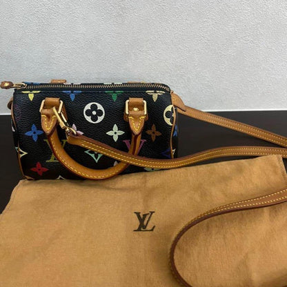 Louis Vuitton Mini Speedy Monogram Multicolor Sac Bag HL Black - The Reluxe