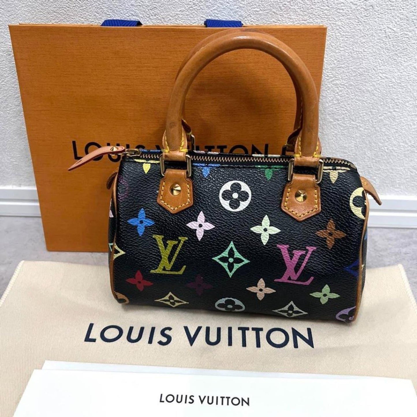 Louis Vuitton Mini Speedy Monogram Multicolor Sac Bag HL Black - The Reluxe