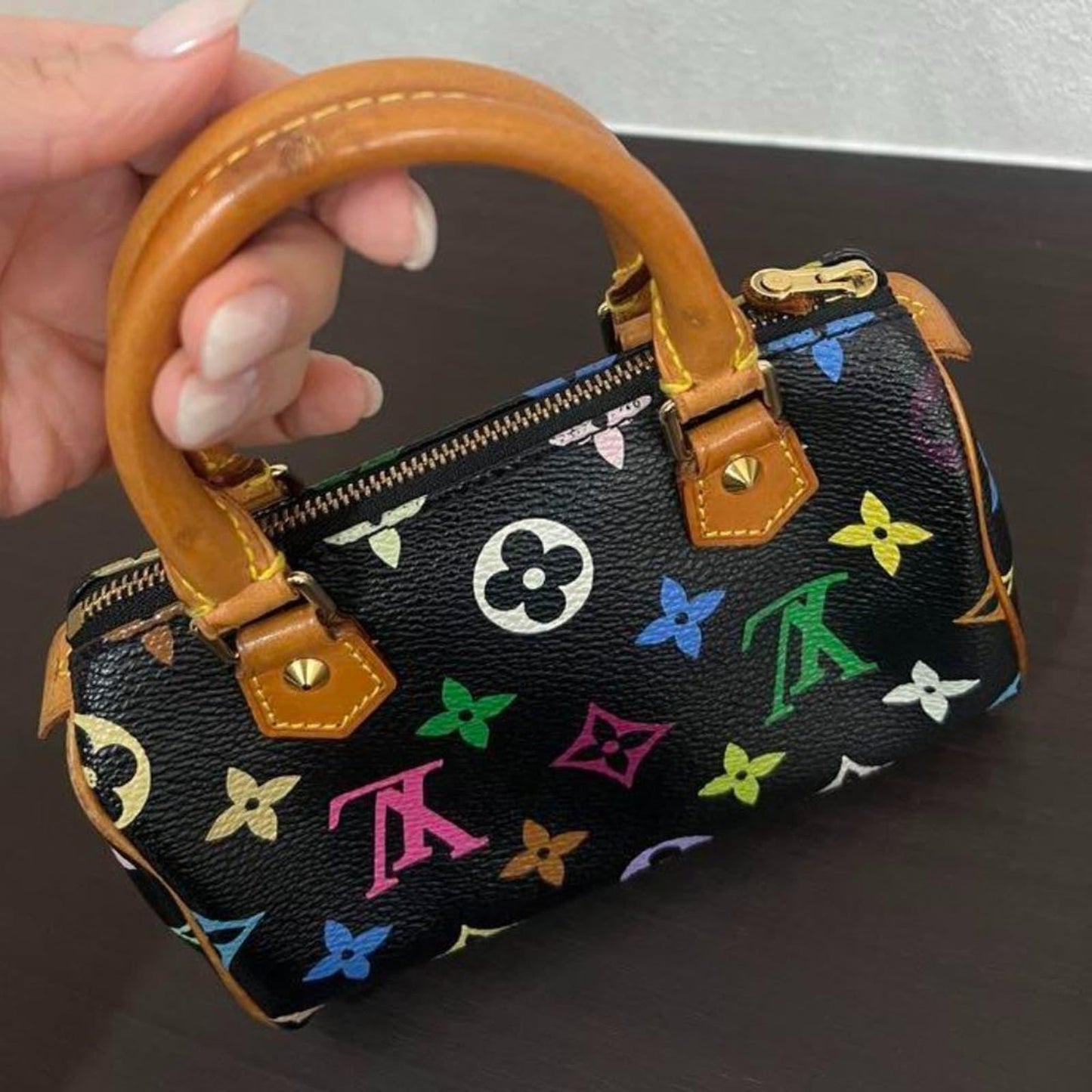 Louis Vuitton Mini Speedy Monogram Multicolor Sac Bag HL Black - The Reluxe