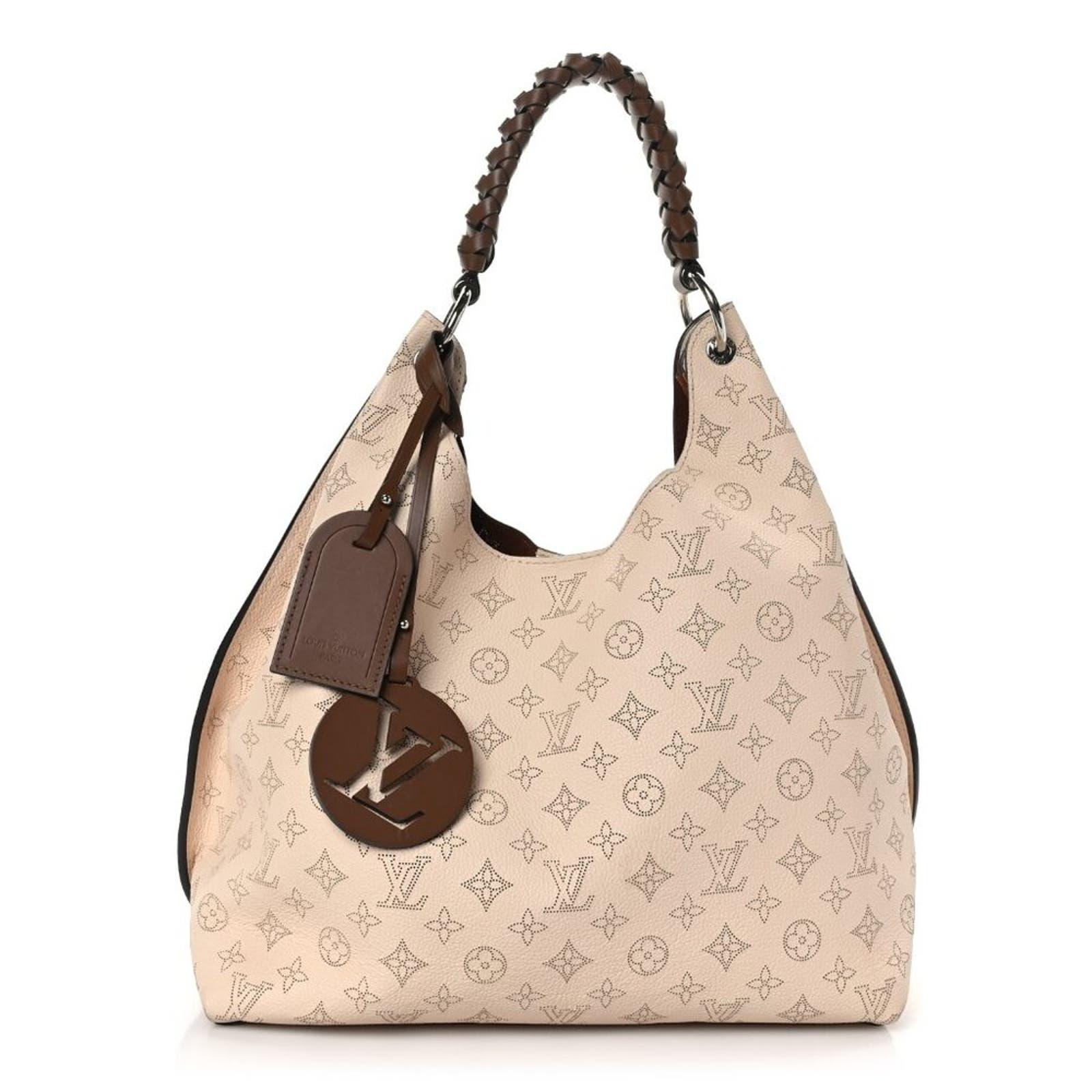 Louis Vuitton Monogram Carmel Hobo Mahina Leather Shoulder Tote Bag - The Reluxe